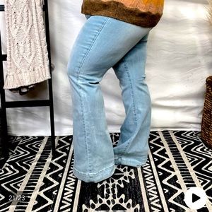 Judy Blue Braided Waistband Wide Leg Fit Trouser Jeans